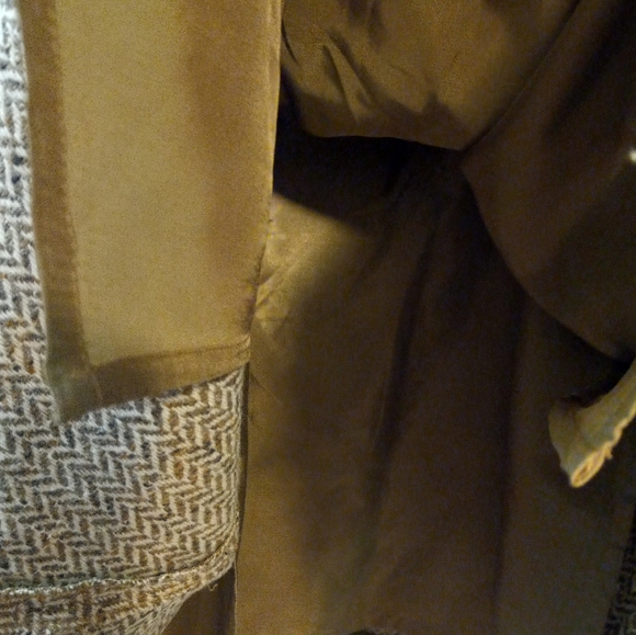 Ann Taylor Loft A-line 45 % Wool 55% Silk Tweed Acetate Lining 12 Brown Skirt - Picture 12 of 16